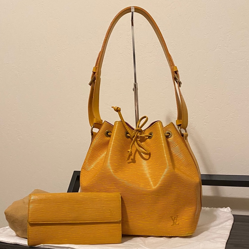 Authentic Louis Vuitton Epi Bucket & Wallet